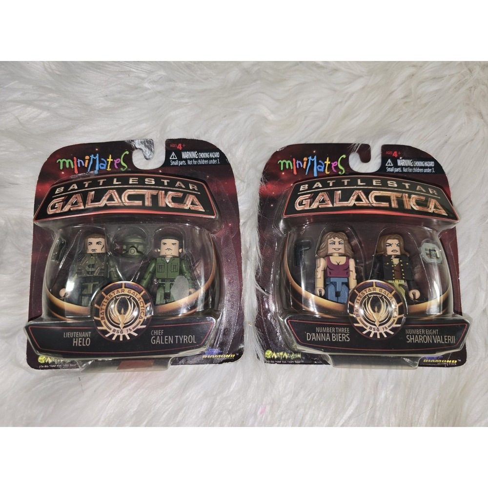 2 Sealed New Battlestar Galactica Wave 1 MiniMates 2 Pack Diamond Select 2007